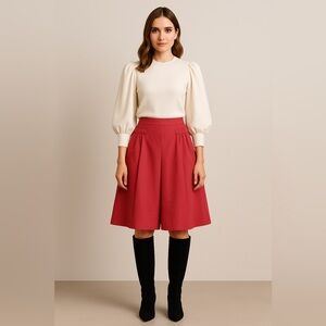 Mariagrazia Panizzi Magenta Culotte Skirt US 8–10 EU 42 Pleated Wide Leg Italy